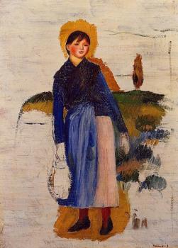 Pierre Auguste Renoir : Girl with Red Stockings